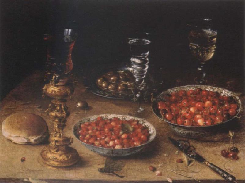 Osias Beert Museum national style life with cherries and strawberries in Chinese china shot els Norge oil painting art